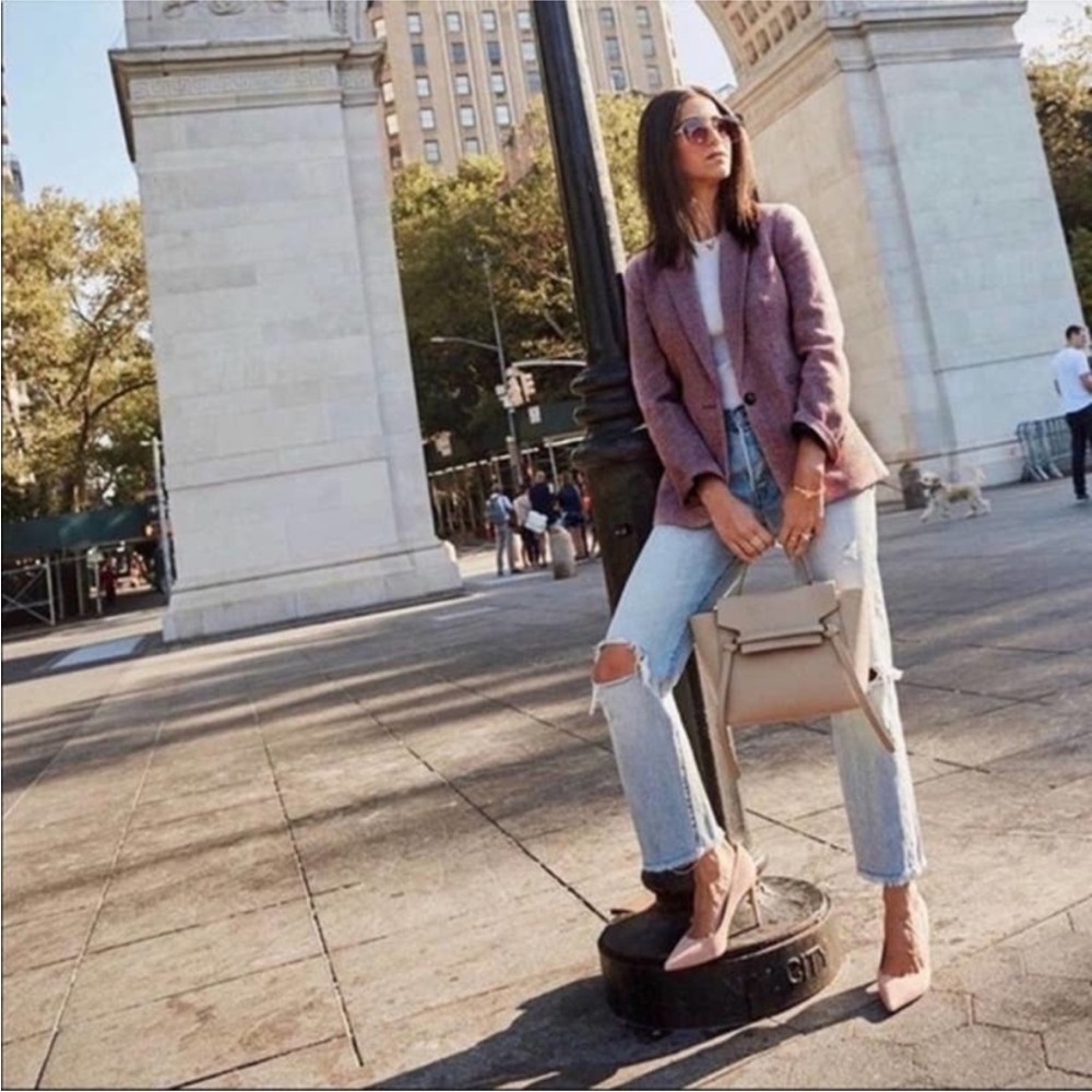 J.Crew Parke Blazer Jacket Sz 2 Purple Herringbone English Wool